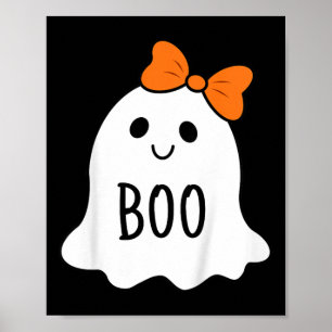 Kleinkind Halloween Boo Geist mit einem Bow Mädche Poster