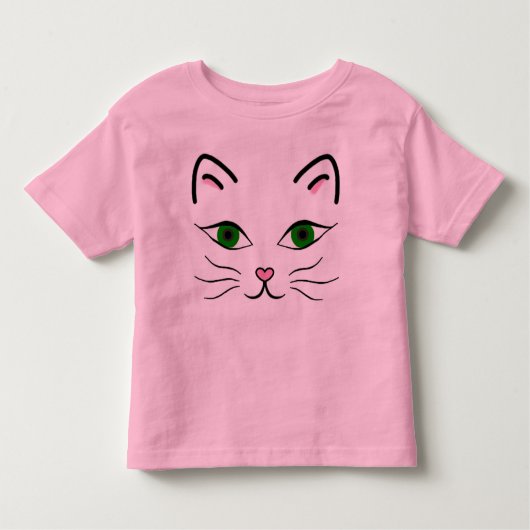 Kleinkind-Jersey-T - Shirt - Kitty-Gesicht (Vorderseite)