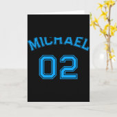 Kleinkind Junge Blau Name Jersey Nummer Srts Baumw Karte (Gelbe Blume)