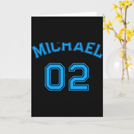 Kleinkind Junge Blau Name Jersey Nummer Srts Baumw Karte (Gelbe Blume)