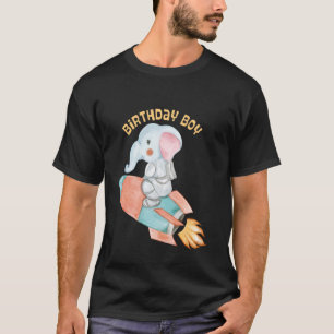 Kleinkind Jungen Geburtstag Junge Elefant Rakete a T-Shirt