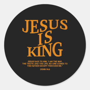 Kleinkind Jungen Jesus ist König Camo Christlicher Runder Aufkleber