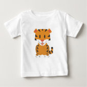 Kleinkind-Langschläfer-T - Shirt mit Cartoon-Tiger (Vorderseite)