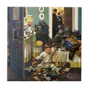 Kleinkind leert Geldbeutel Fliese