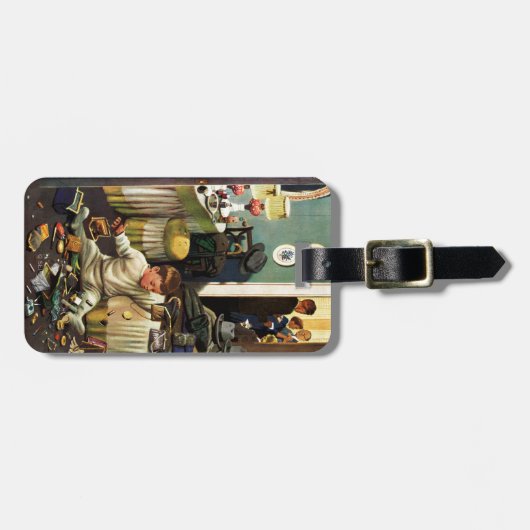 Kleinkind leert Geldbeutel Gepäckanhänger (Vorderseite horizontal)