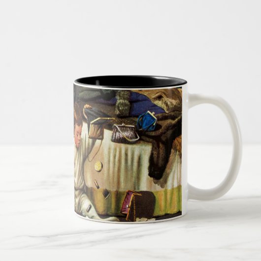 Kleinkind leert Geldbeutel Zweifarbige Tasse (Rechts)