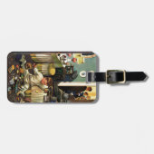 Kleinkind leert Handtaschen Gepäckanhänger (Vorderseite horizontal)