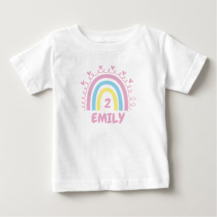 Kleinkind Mädchen Geburtstag Niedlich Rainbow Indi Baby T-shirt