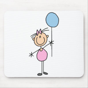 Kleinkind Mädchen Stickfigur Mauspad
