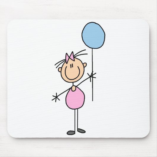 Kleinkind Mädchen Stickfigur Mauspad (Vorne)