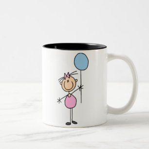 Kleinkind Mädchen Stockfigur Tasse