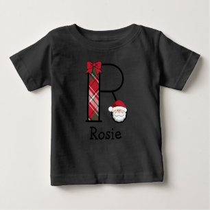 Kleinkind Mädchen Weihnachten 3/4 Längenmonogramm  Baby T-shirt