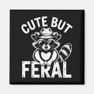 Kleinkind Niedlich, aber Feral Raccoon Cowboy Tras Magnet