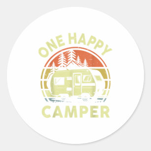 Kleinkind One Happy Camper Mama Vater Funny Rv Cam Runder Aufkleber