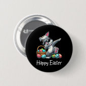 Kleinkind Osterjunge Shirt Mädchen Rabbit Dabbing  Button (Vorne & Hinten)