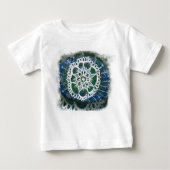 Kleinkind Ruffle T-Shirt Weiße Mandala blauer Hint (Vorderseite)