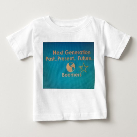 Kleinkind Ruffler T - Shirt Weiß mit Aquamarinem B (Vorderseite)