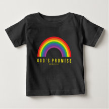 Kleinkind Schwarzes T-Shirt Regenbogen Gottes Vers