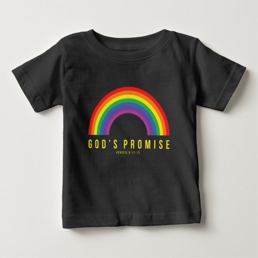 Kleinkind Schwarzes T-Shirt Regenbogen Gottes Vers (Vorderseite)