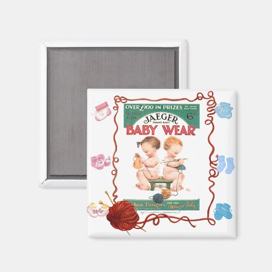 "Kleinkind-Strick" Magnet (Vorderseite/Rückseite)