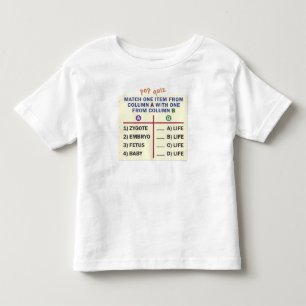 Kleinkind-T-Shirt mit einem Quiz. Kleinkind T-shirt