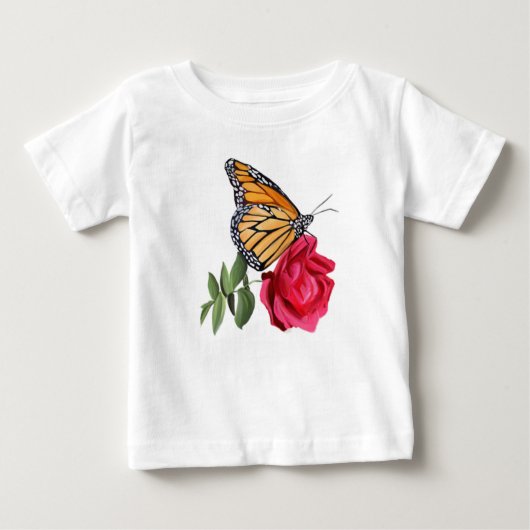 Kleinkind-T - Shirt mit Monarch Butterfly auf Rote (Vorderseite)