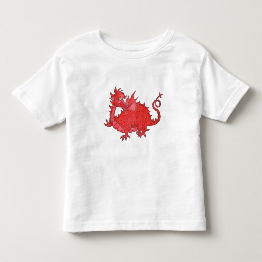 Kleinkind-T - Shirt mit Niedlichem Rotem Drachen (Vorderseite)