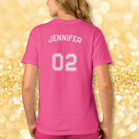 Kleinkind Teen Girl Name Jersey Nummer Pink Sport