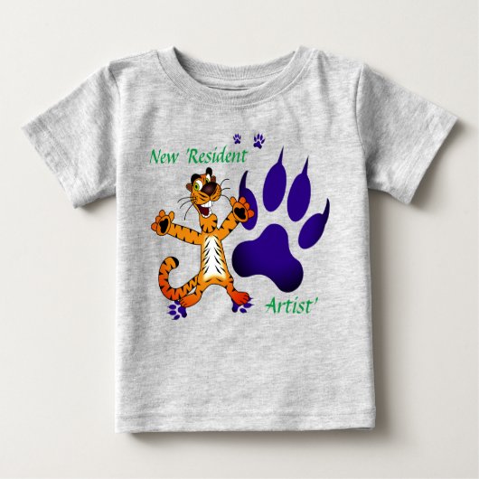 Kleinkind Tiger Tracks Artful Baby T-shirt (Vorderseite)
