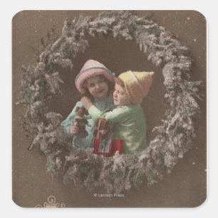 Kleinkind-Umfassung Quadratischer Aufkleber