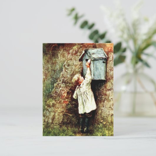 Kleinkind und Brief Postkarte (Stehend Vorderseite)