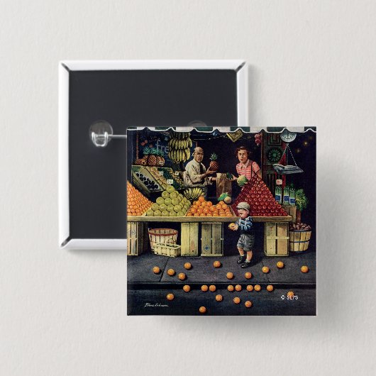 Kleinkind und Orangen Button (Vorne & Hinten)