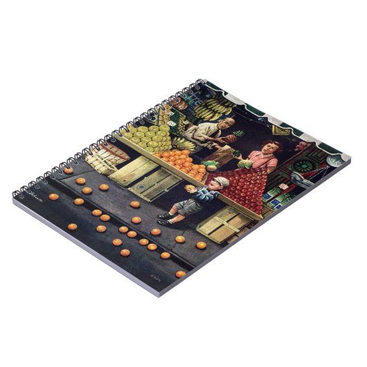 Kleinkind und Orangen Notizblock (Linke Seite)