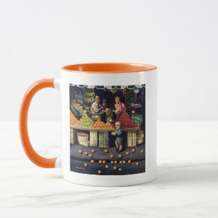 Kleinkind und Orangen Tasse