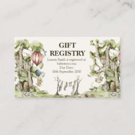 Kleinkinddusche, Niedliches Geschenkregister Visitenkarte