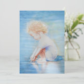 Kleinkinder am Strandsee Einladung (Stehend Vorderseite)