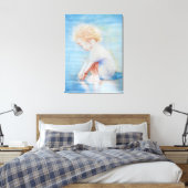 Kleinkinder am Strandsee Leinwanddruck (Insitu (Schlafzimmer))