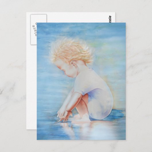 Kleinkinder am Strandsee Postkarte (Vorne/Hinten)