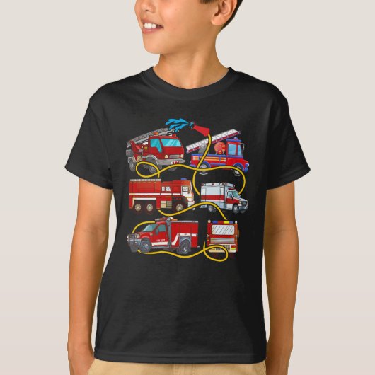 Kleinkinder für Kleinkinder mit Feuerwehrfahrzeuge T-Shirt (Vorderseite)
