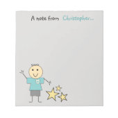 Kleinkinder kleine Peitsche Junge grau und grün mi Notizblock (Vorderseite)