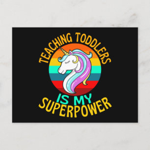 Kleinkinder lehren meine Supermacht Unicorn Postkarte