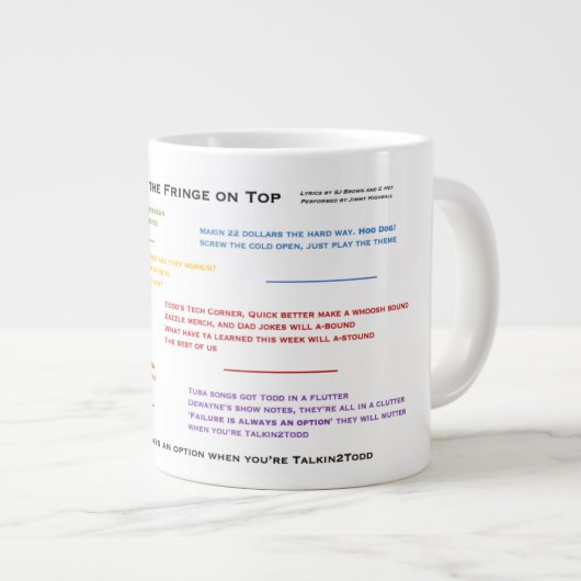 Kleinkinder mit dem Rand oben Jumbo-Tasse (Vorderseite Rechts)