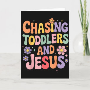 Kleinkinder und Jesus jagen Karte