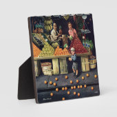 Kleinkinder und Orangen Fotoplatte (Vorderseite)