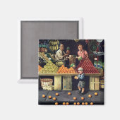 Kleinkinder und Orangen Magnet (Vorderseite/Rückseite)