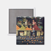 Kleinkinder und Orangen Magnet (Vorderseite/Rückseite)