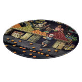 Kleinkinder und Orangen Schneidebrett (Ecke)