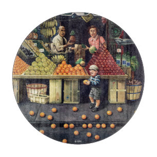 Kleinkinder und Orangen Schneidebrett