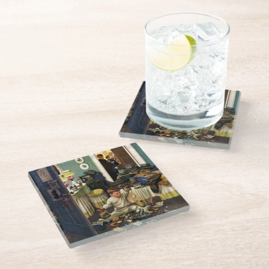 Kleinkinderlebewesen Glasuntersetzer (Schrägansicht)