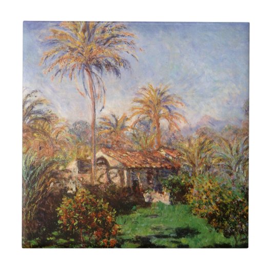 Kleinlandwirt in Bordighera von Claude Monet Fliese (Vorderseite)